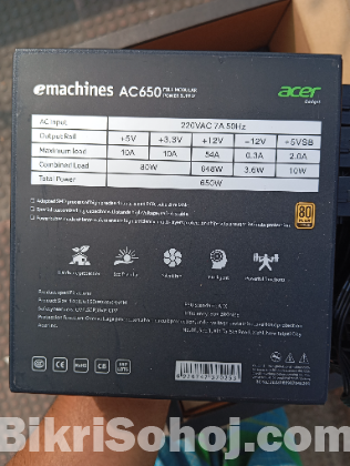 Acer full modular power supply 650 watt